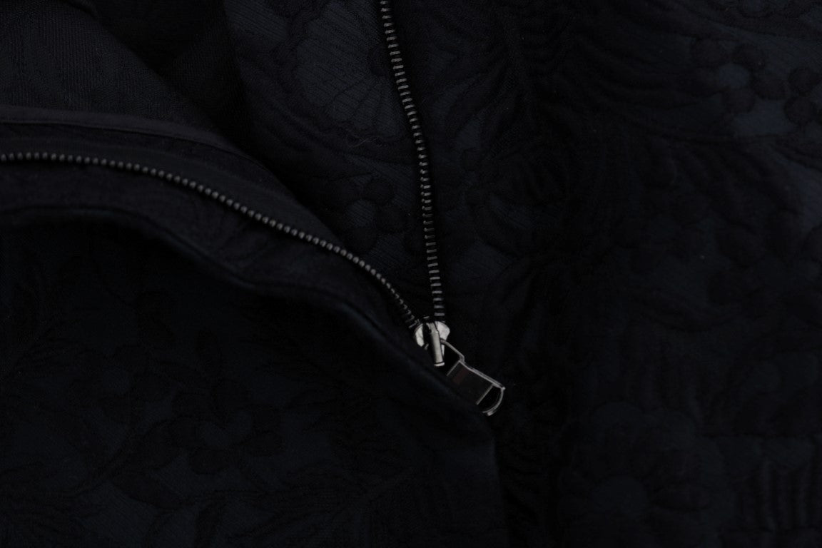 Zipper on dark fabric