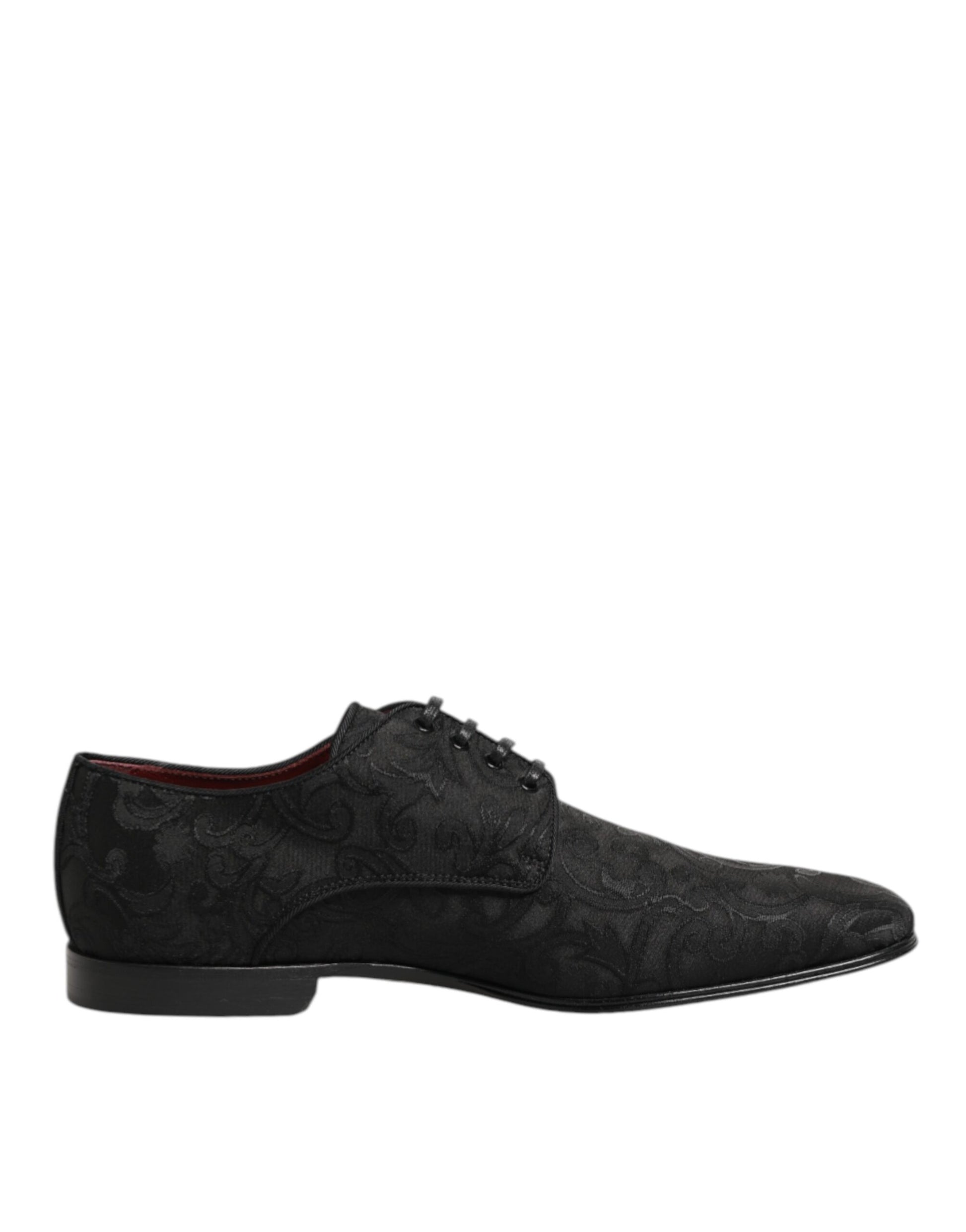 A pair of black brocade lace-up dress shoes by Dolce & Gabbana