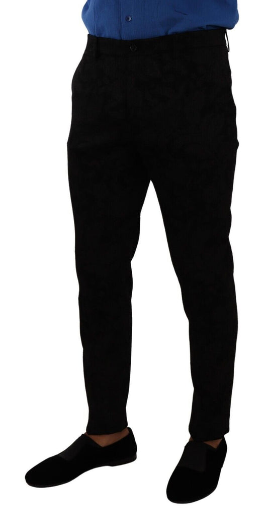 Man wearing black pants and blue shirt