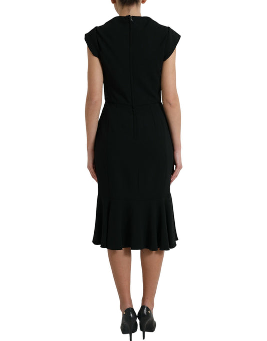 A black cady viscose sleeveless dress from Dolce & Gabbana