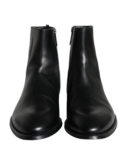 Pair of black leather boots