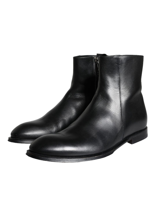 Pair of black leather boots