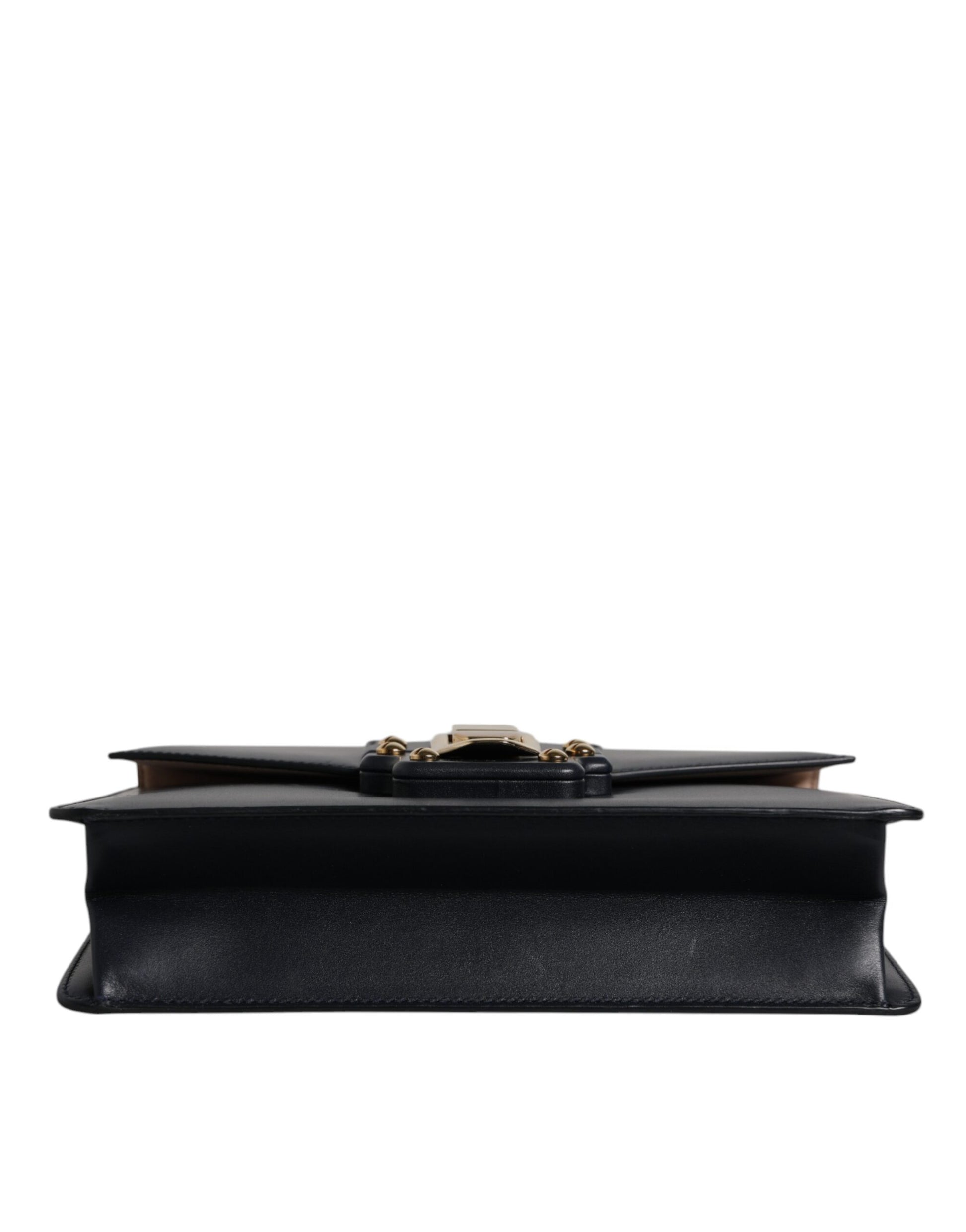 Black leather clutch purse