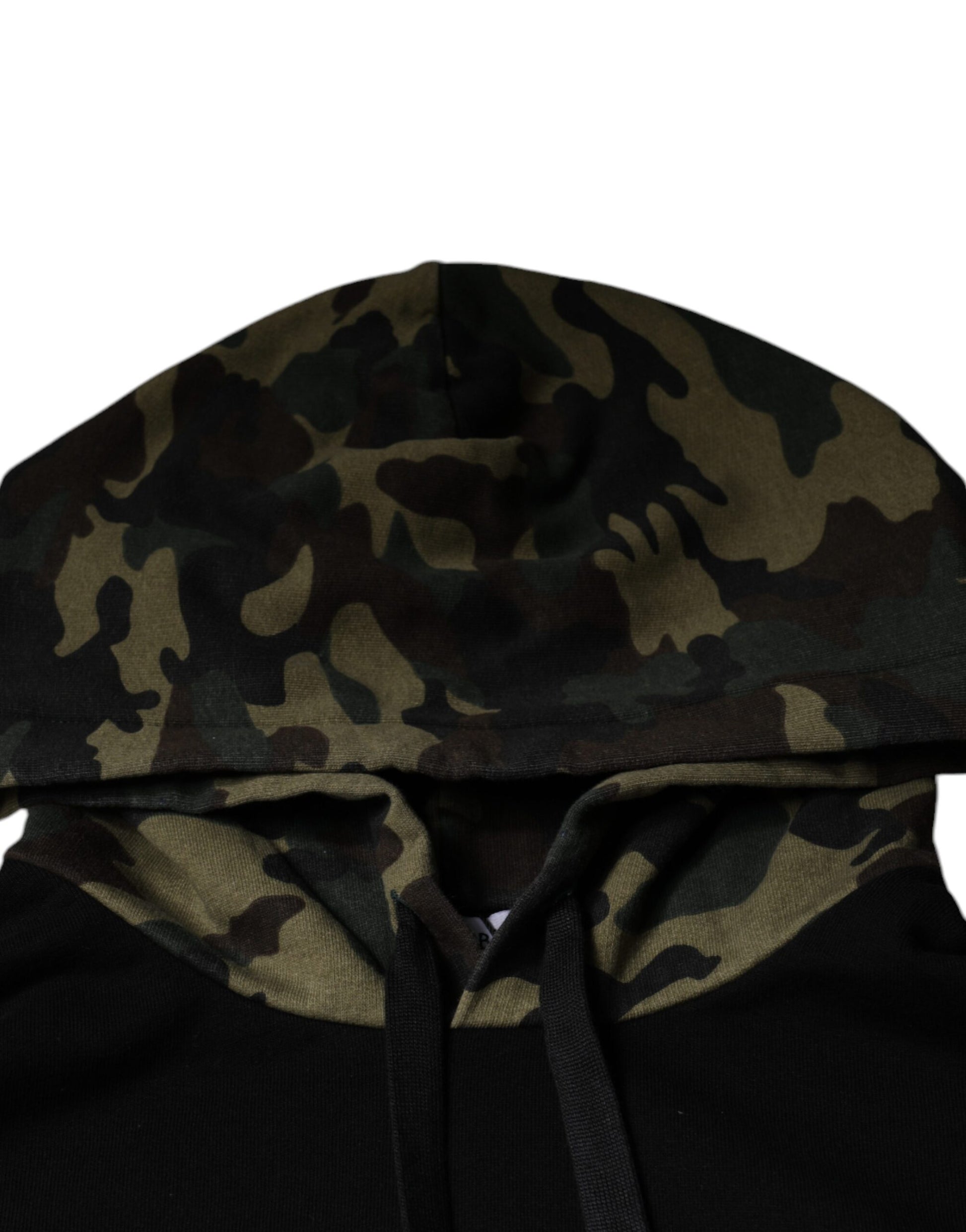 Camouflage hoodie with drawstrings