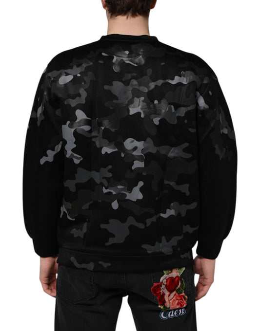 Camouflage sweatshirt with floral design on back