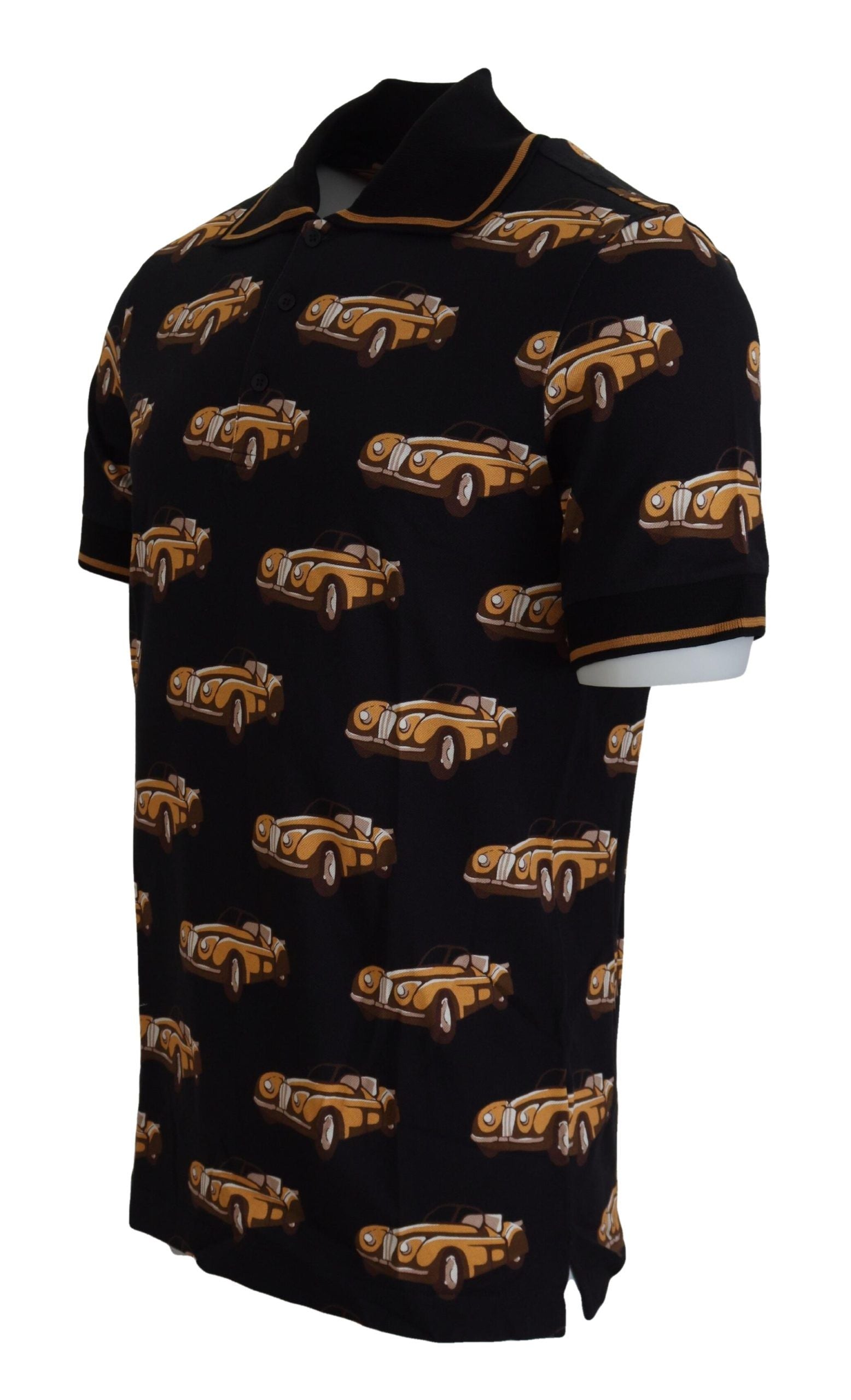 Black shirt with yellow taxi pattern