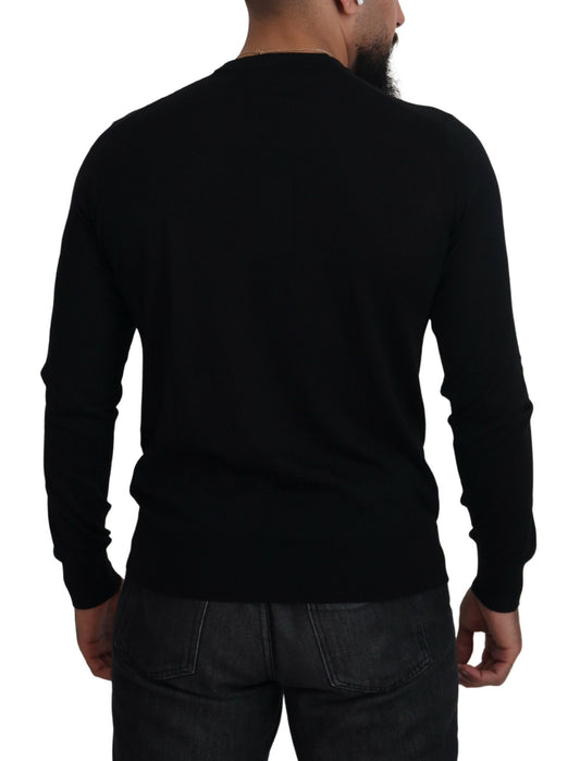 Man wearing black long sleeve shirt