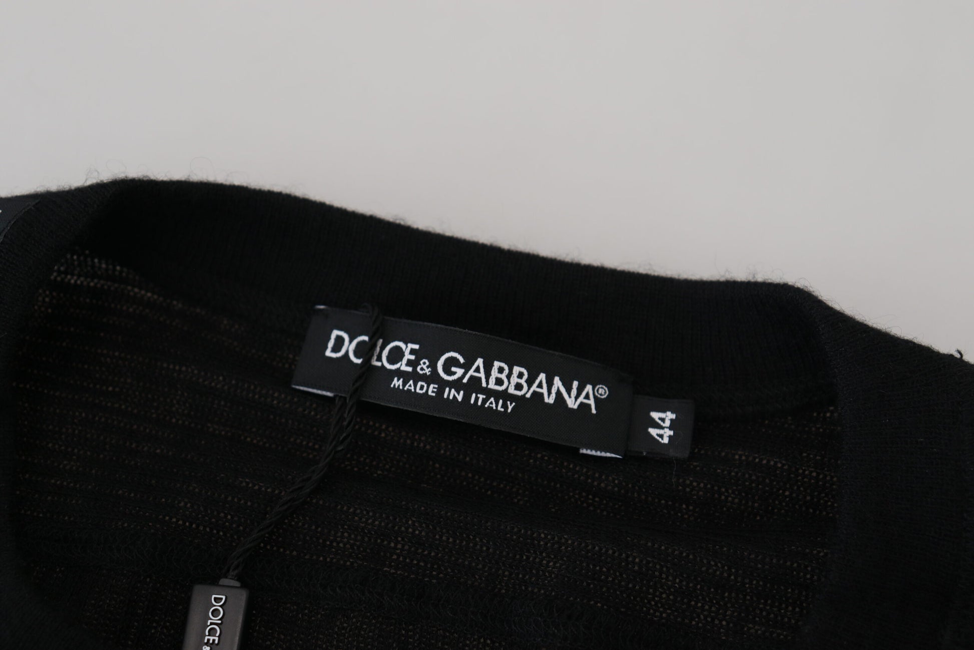 Black sock with brand label