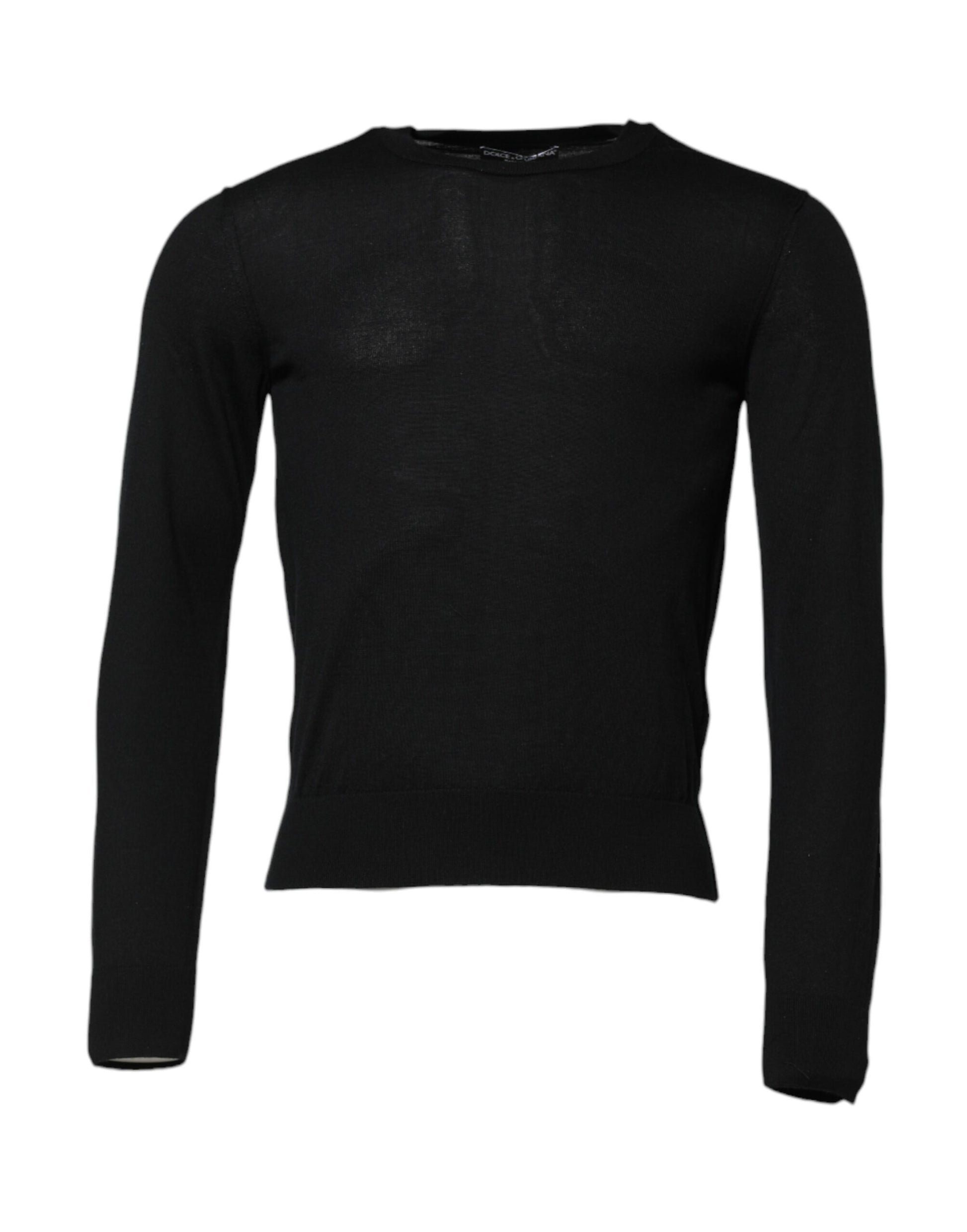 Black long sleeve shirt with horizontal stripes on front