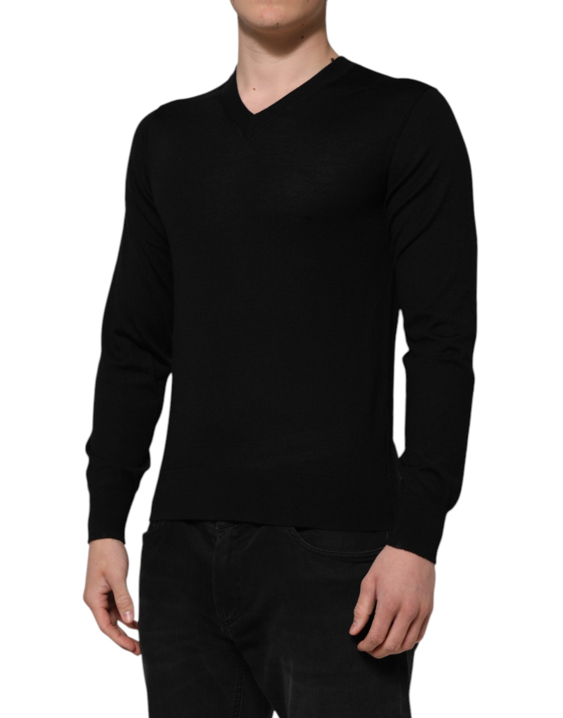 Black long sleeve sweater on mannequin