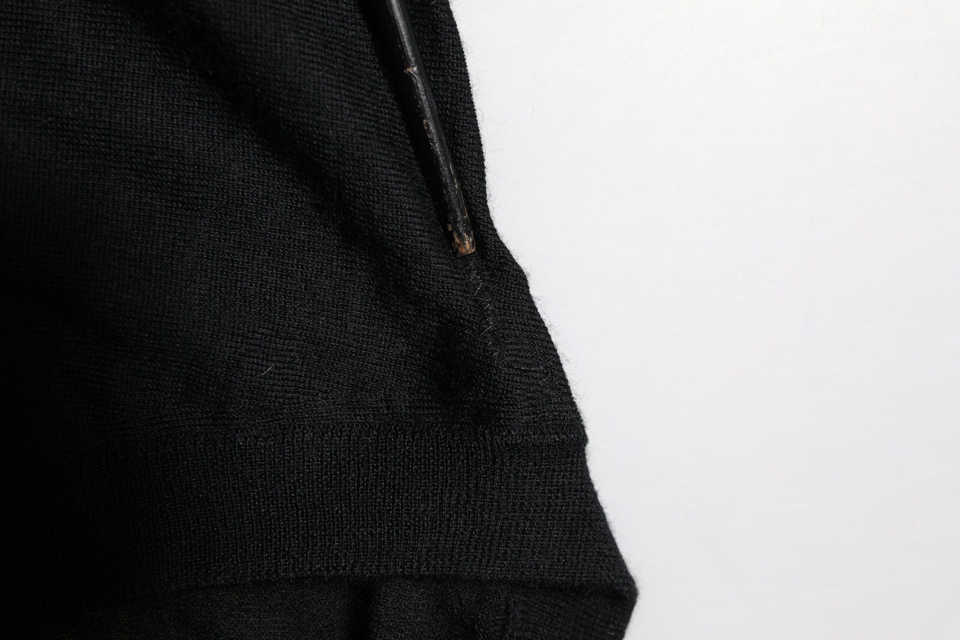 Black jacket with zipper on white background