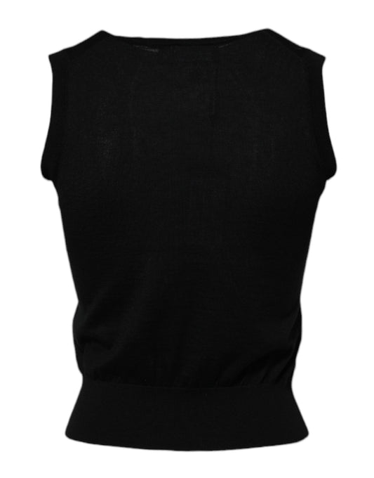 Black sleeveless top