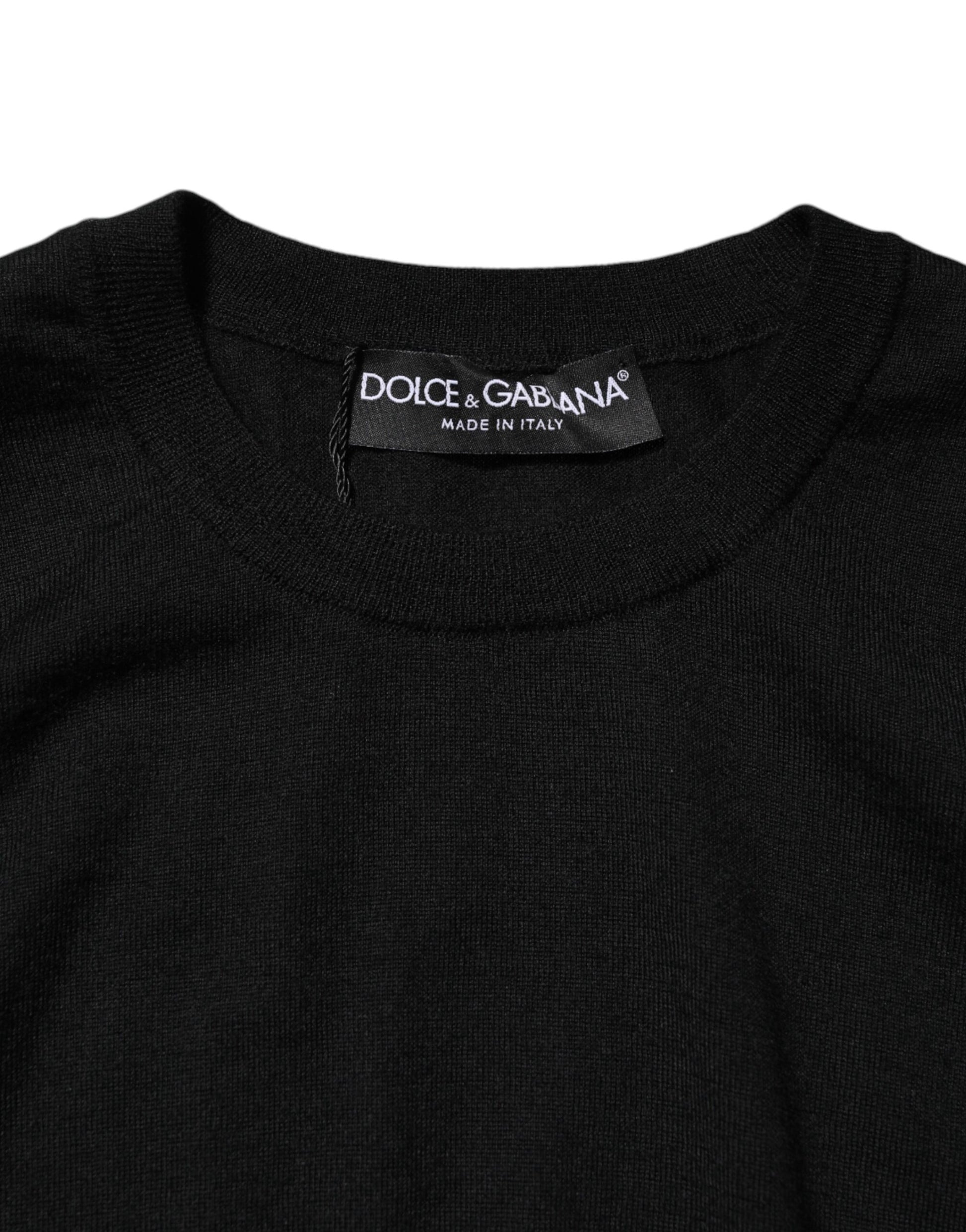 Black sweater with ribbed neckline