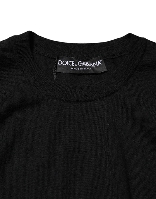 Black sweater with ribbed neckline