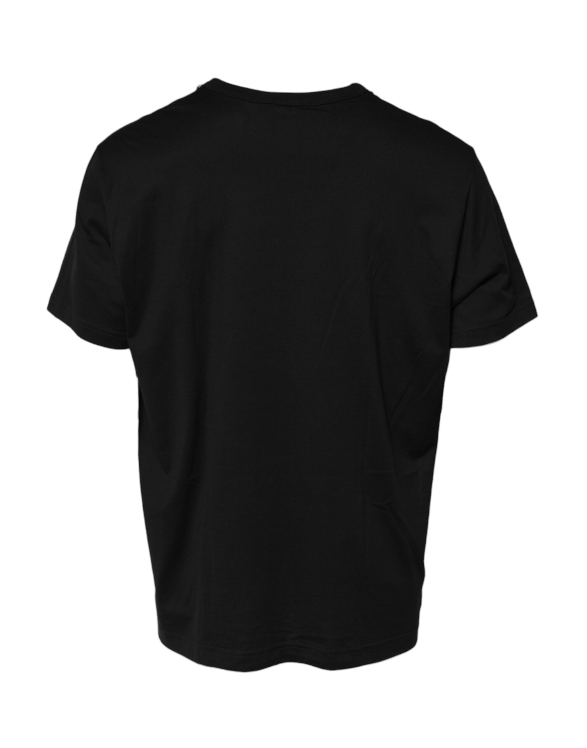 Black t-shirt with horizontal stripes on back