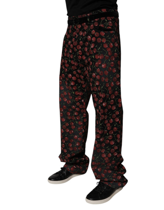 Red floral patterned pajama pants