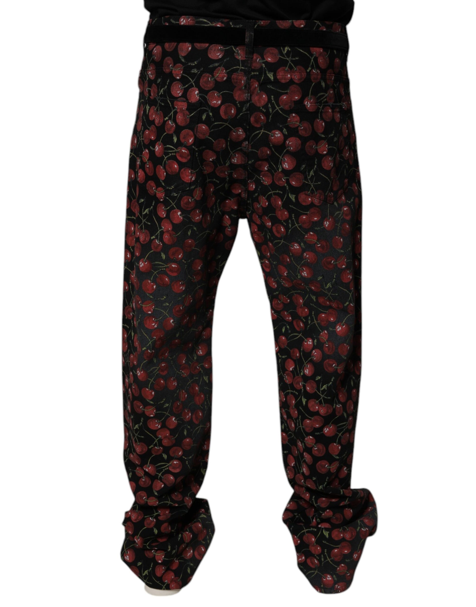 Red floral patterned pajama pants