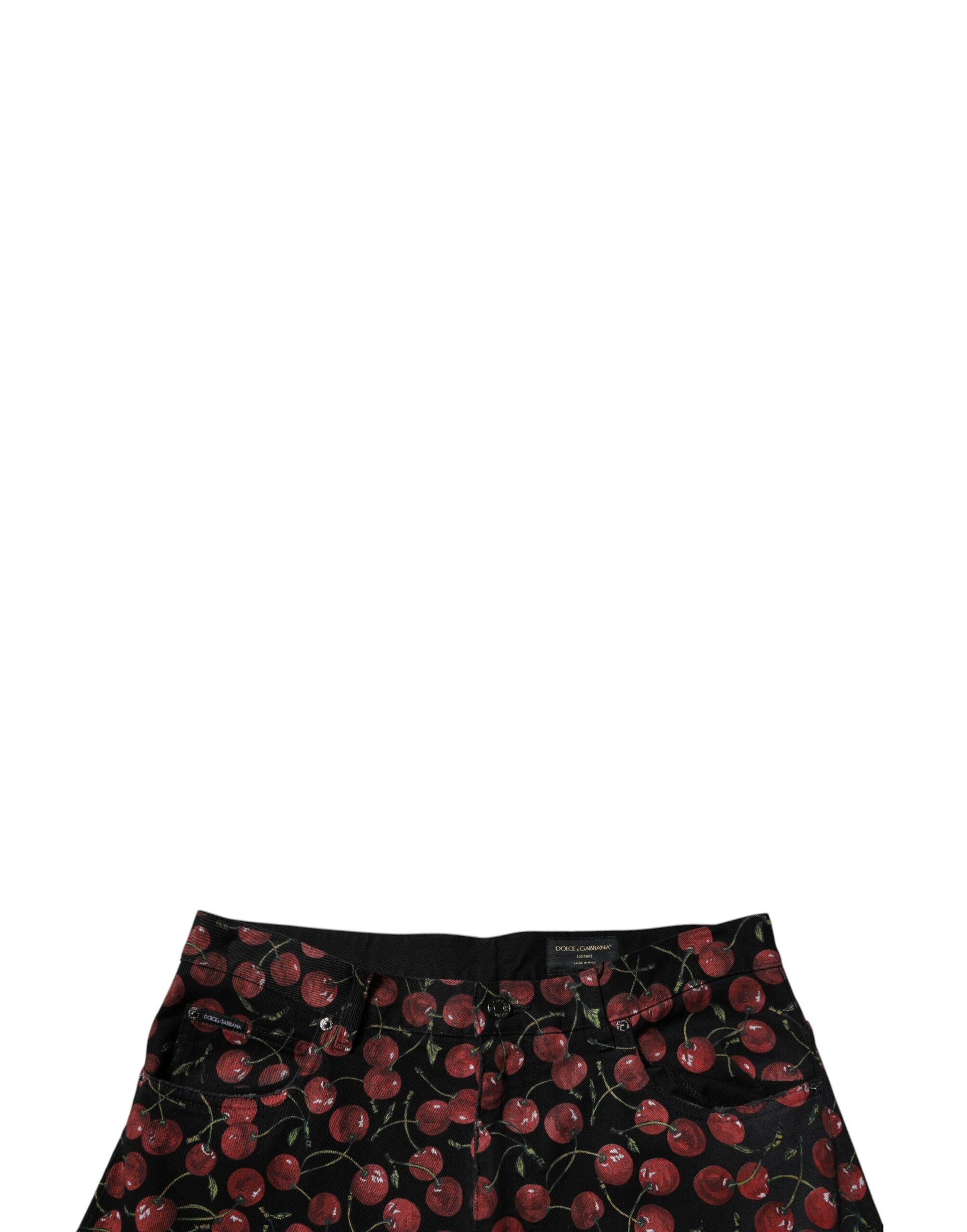 Black shorts with red cherry print