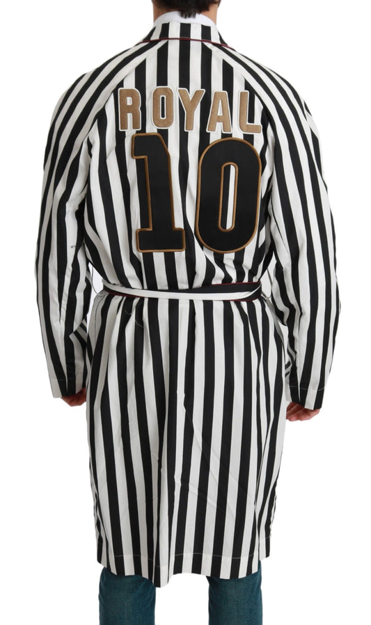 Black and white striped robe with "ROYAL" and number 10 on back