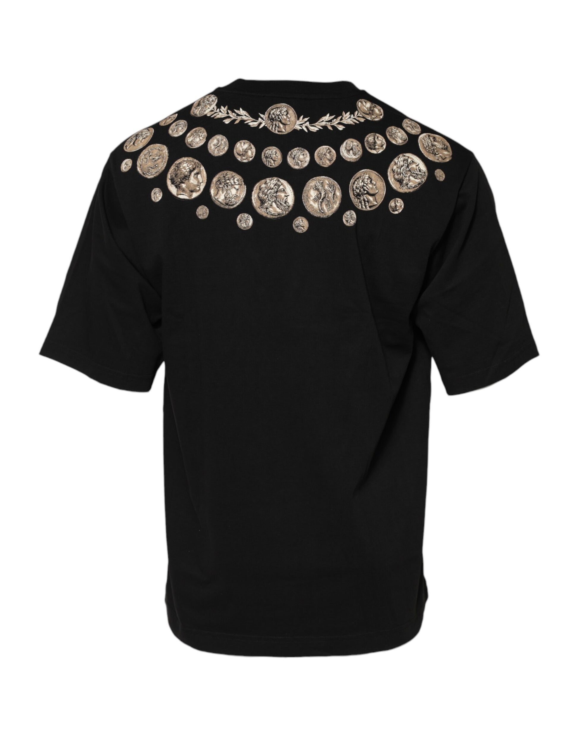 Black shirt with gold sequins on back