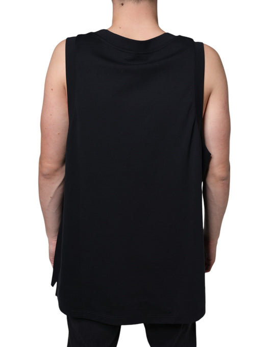 Black tank top on a person's back