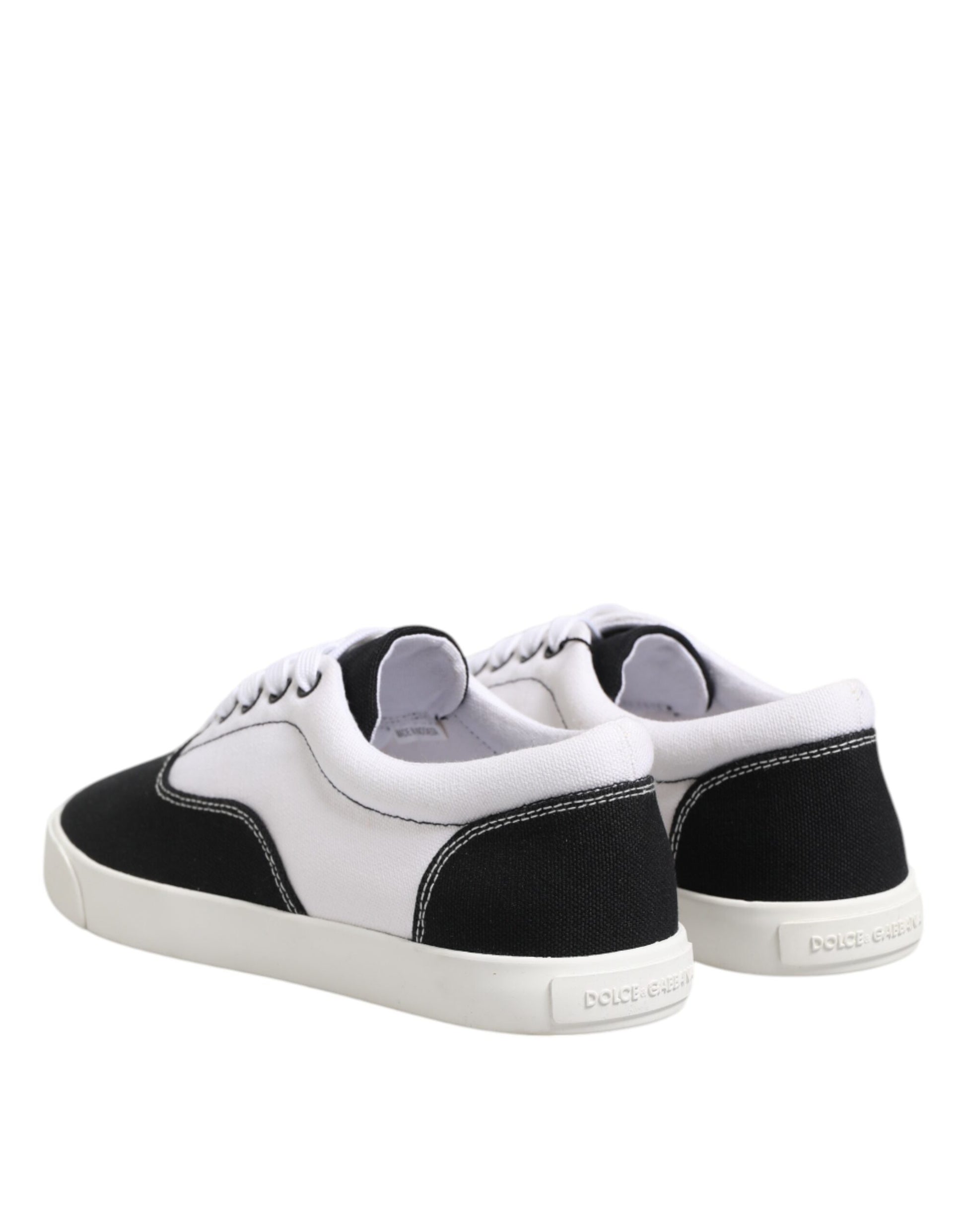 Pair of black and white sneakers