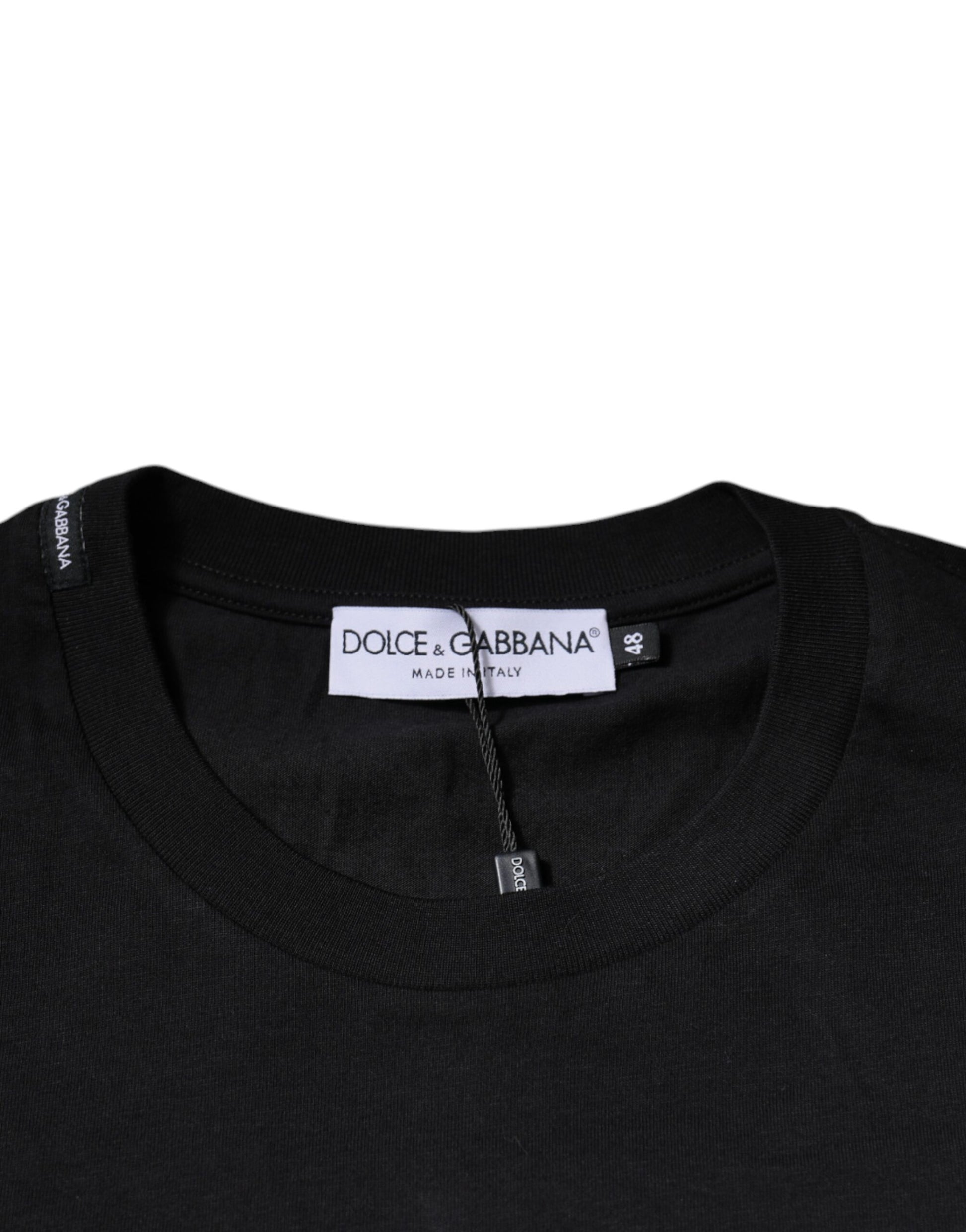 Black turtleneck shirt with ribbed neckline