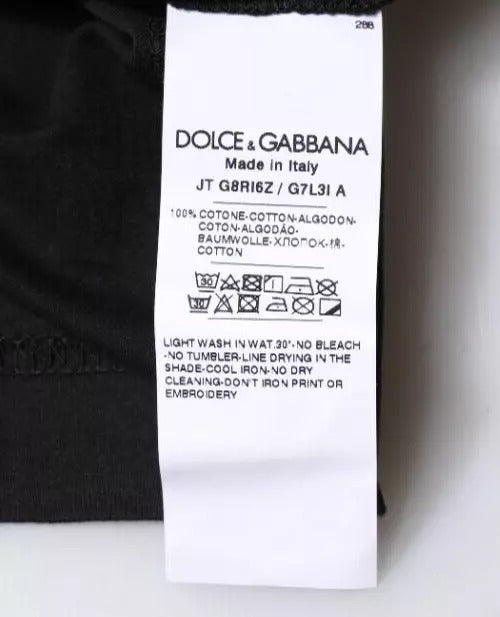 Tag on black clothing item