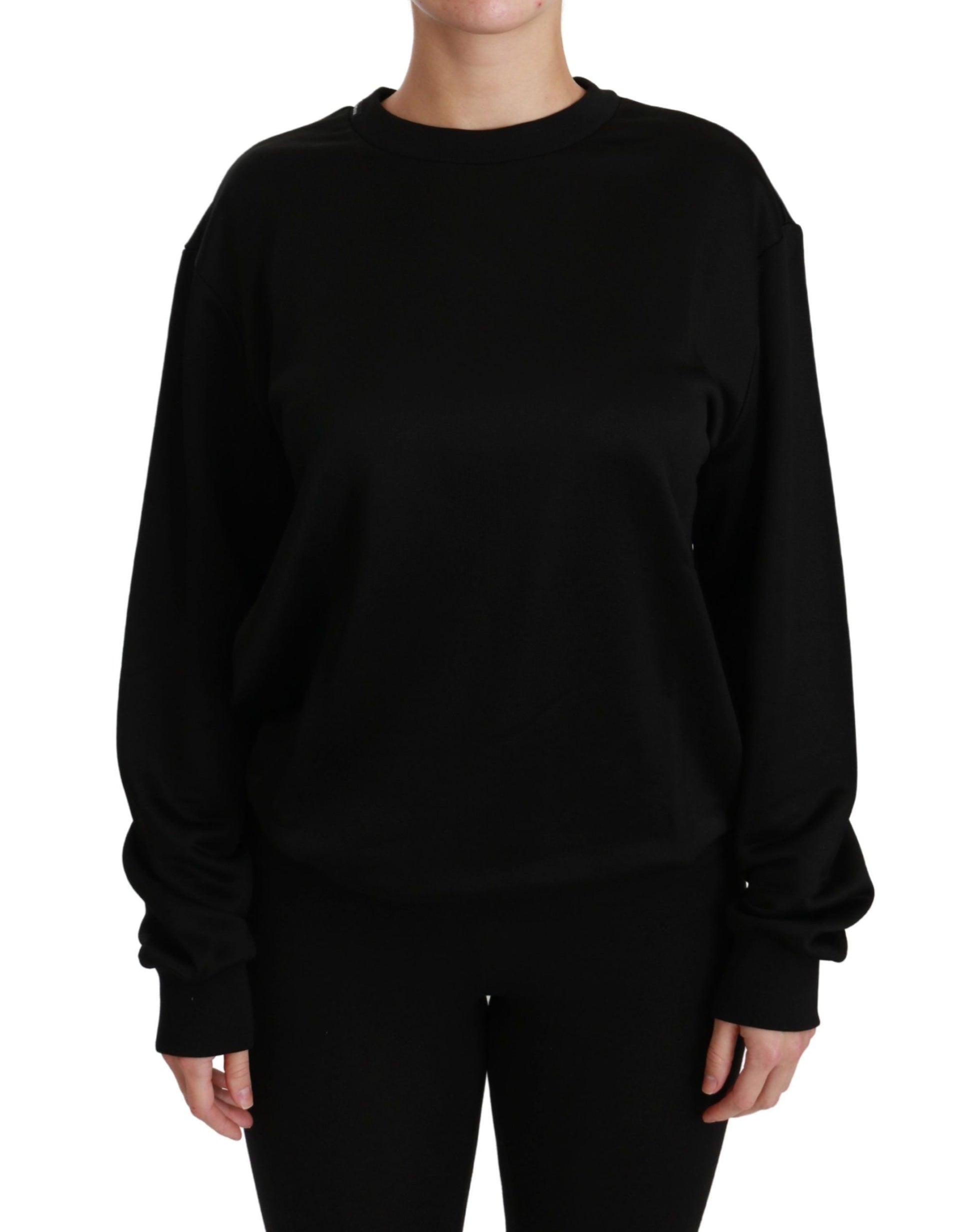 Black long sleeve sweatshirt on a person