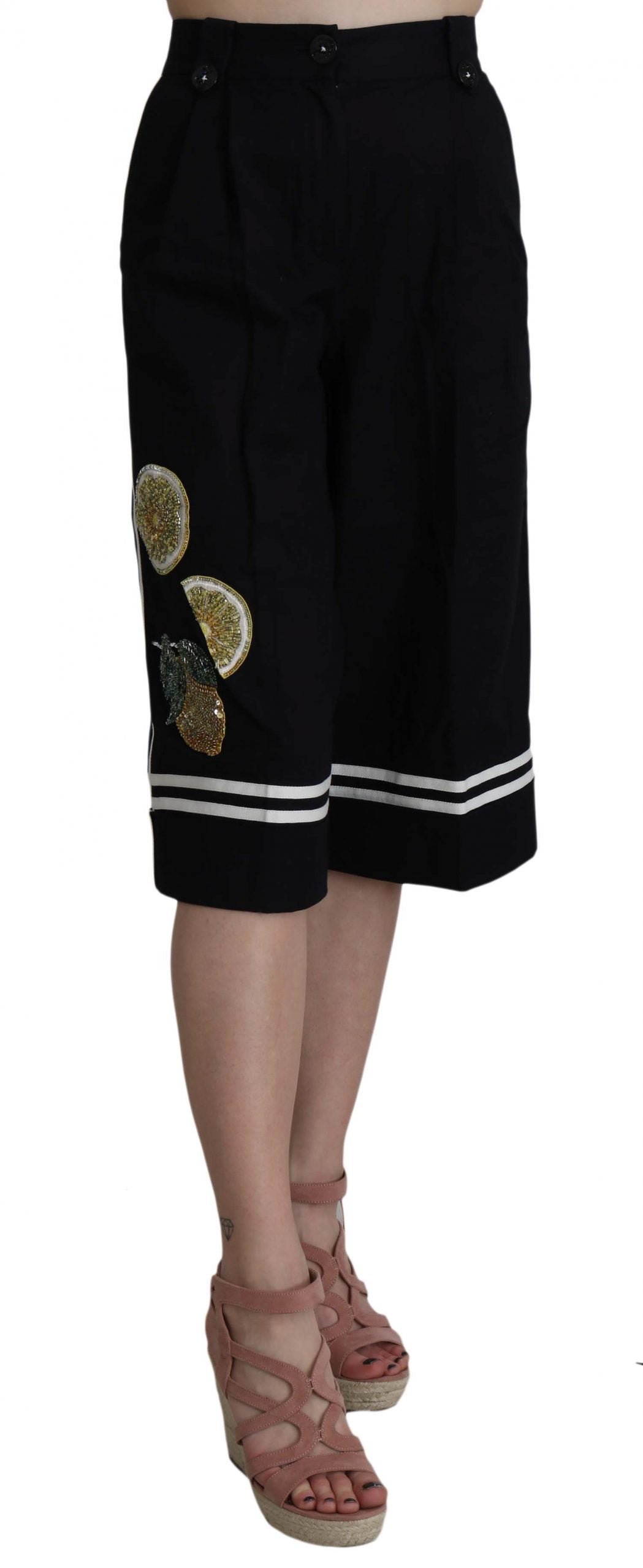 Black skirt with embellishments on waistband