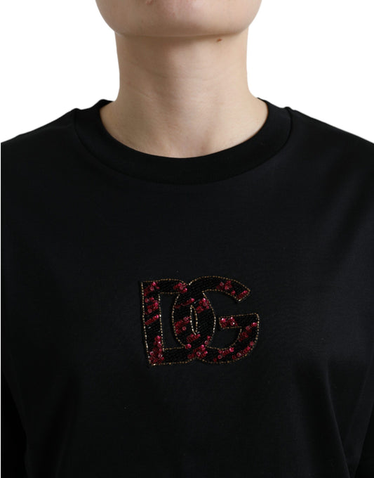 Black shirt with embroidered logo on chest