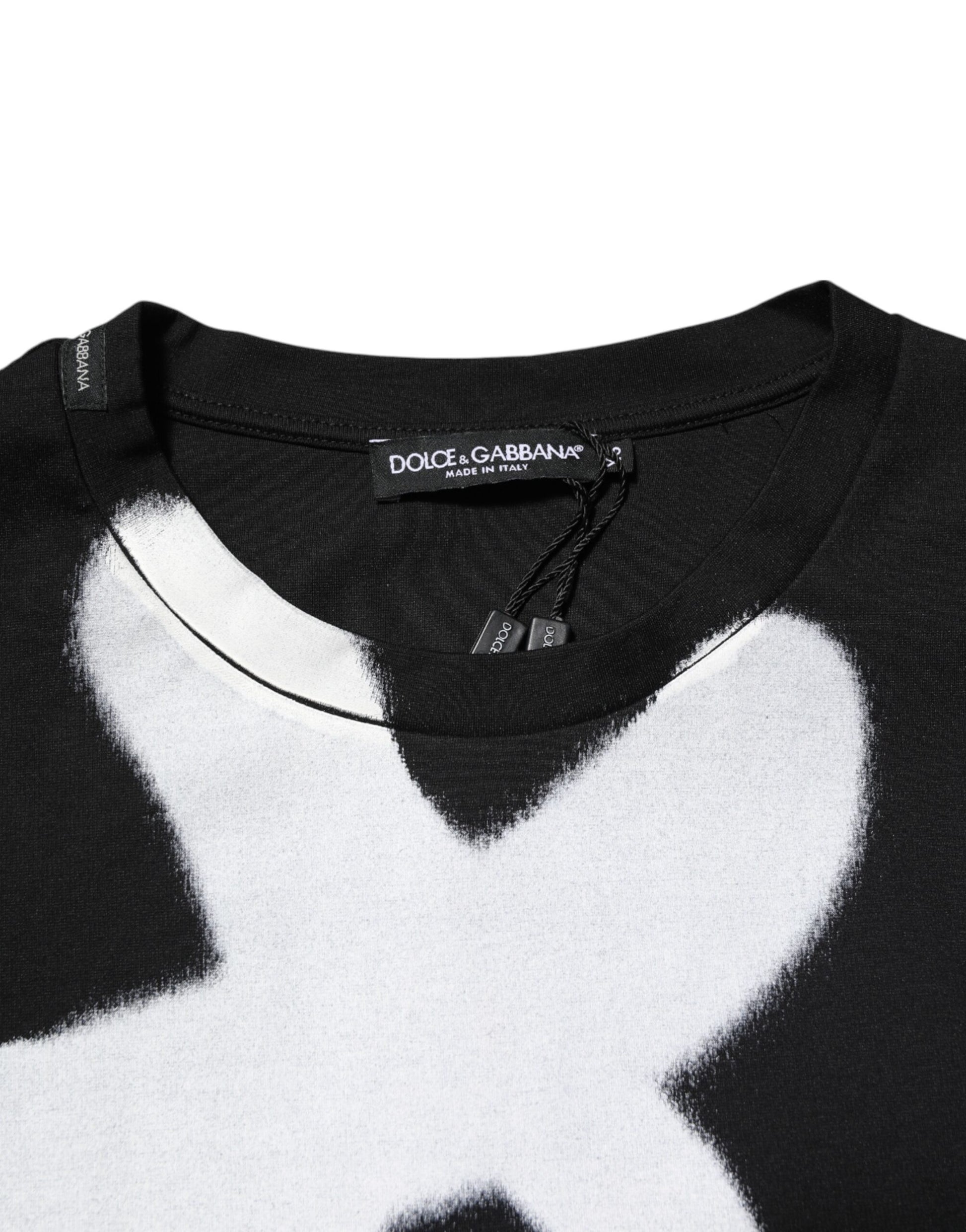 Black sweater with white design on front