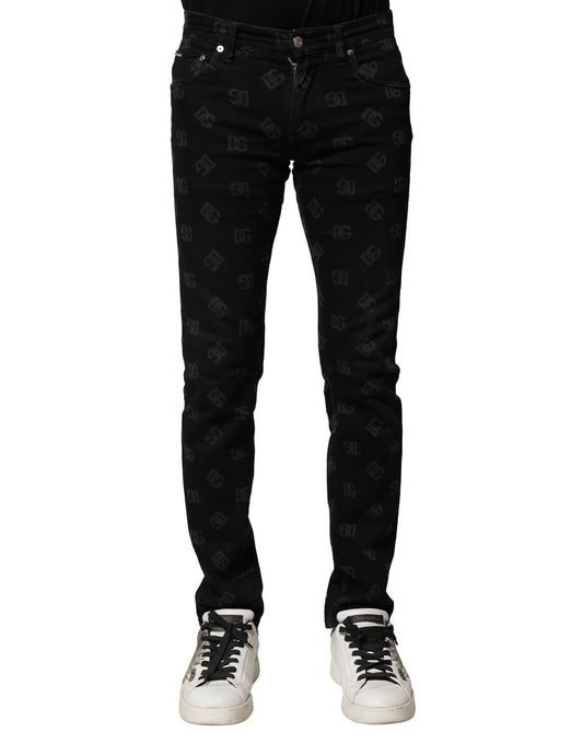 Black pants with white pattern on legs