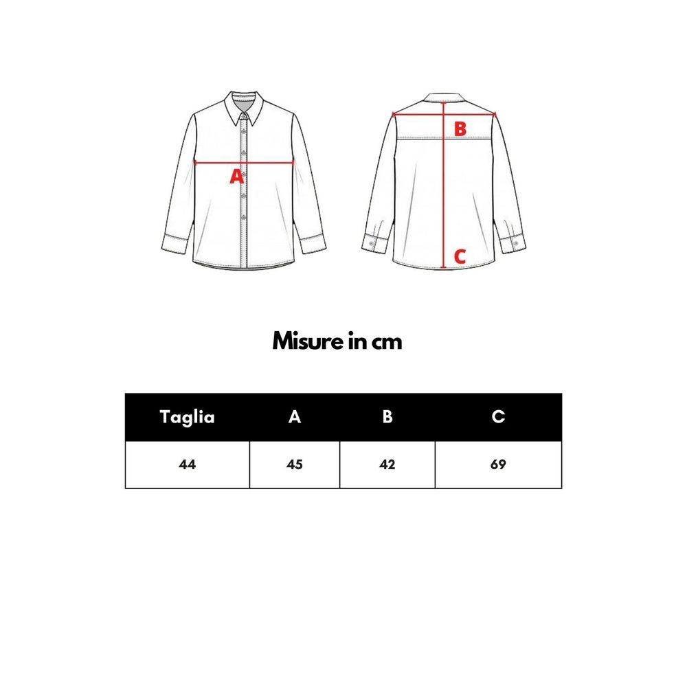 A black cotton dress shirt with collar, sleeves, and button-up front