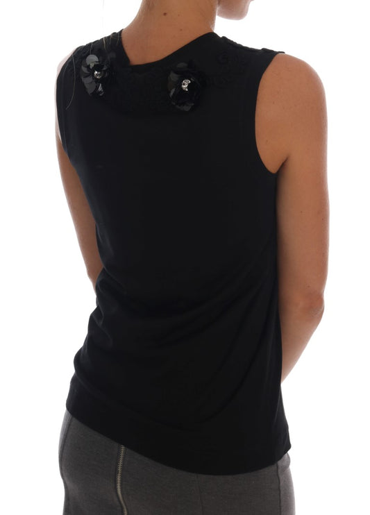 Black tank top with spaghetti straps