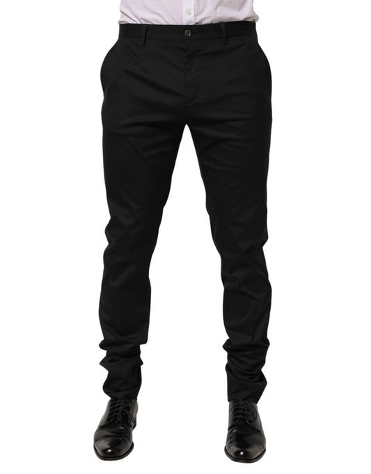 A pair of black formal dress pants from Dolce & Gabbana, made of cotton