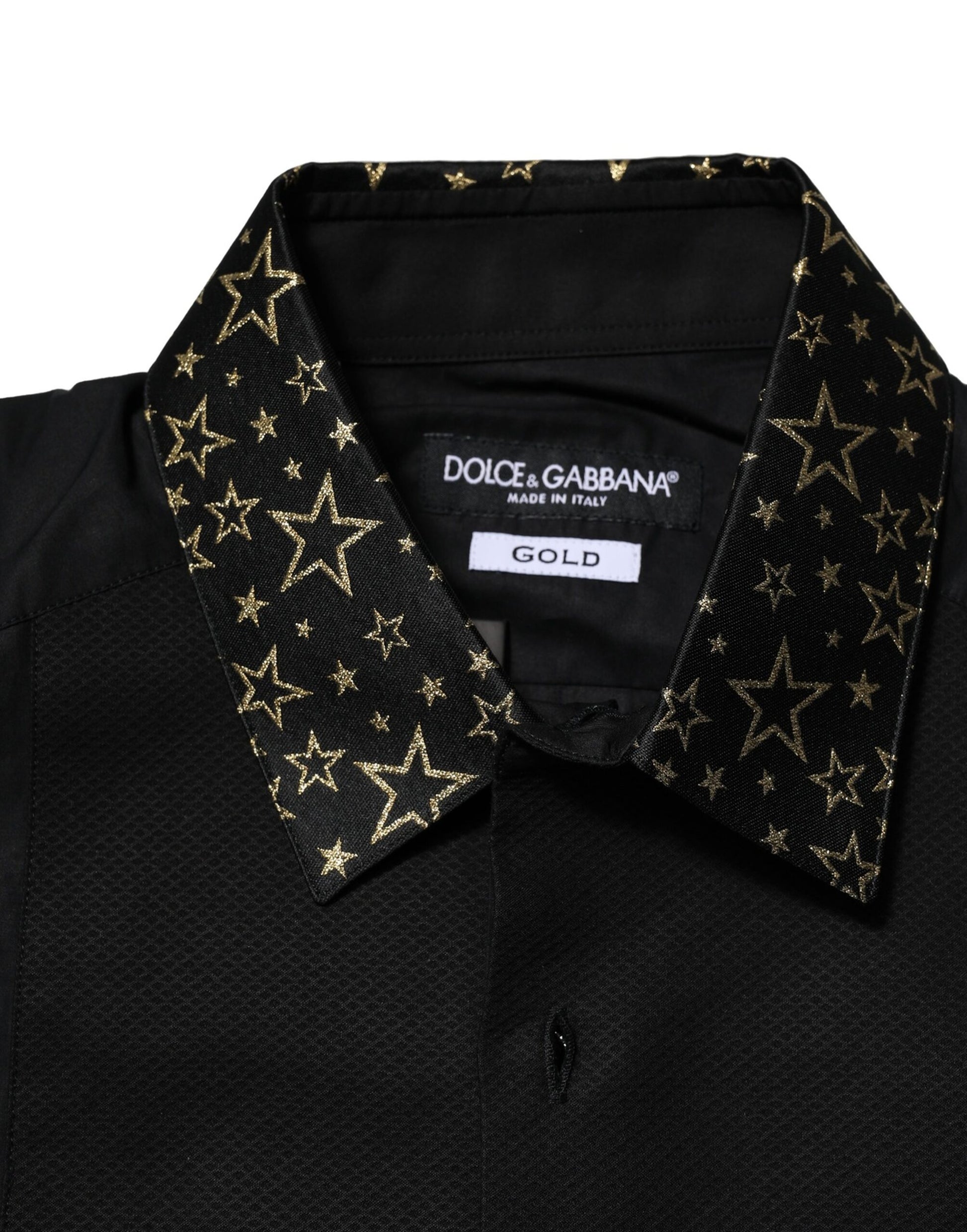 Gold stars on black shirt