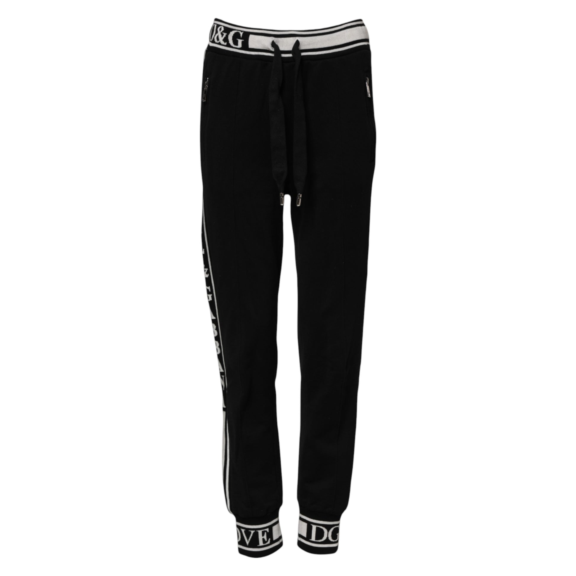 Black pants with white stripe on side