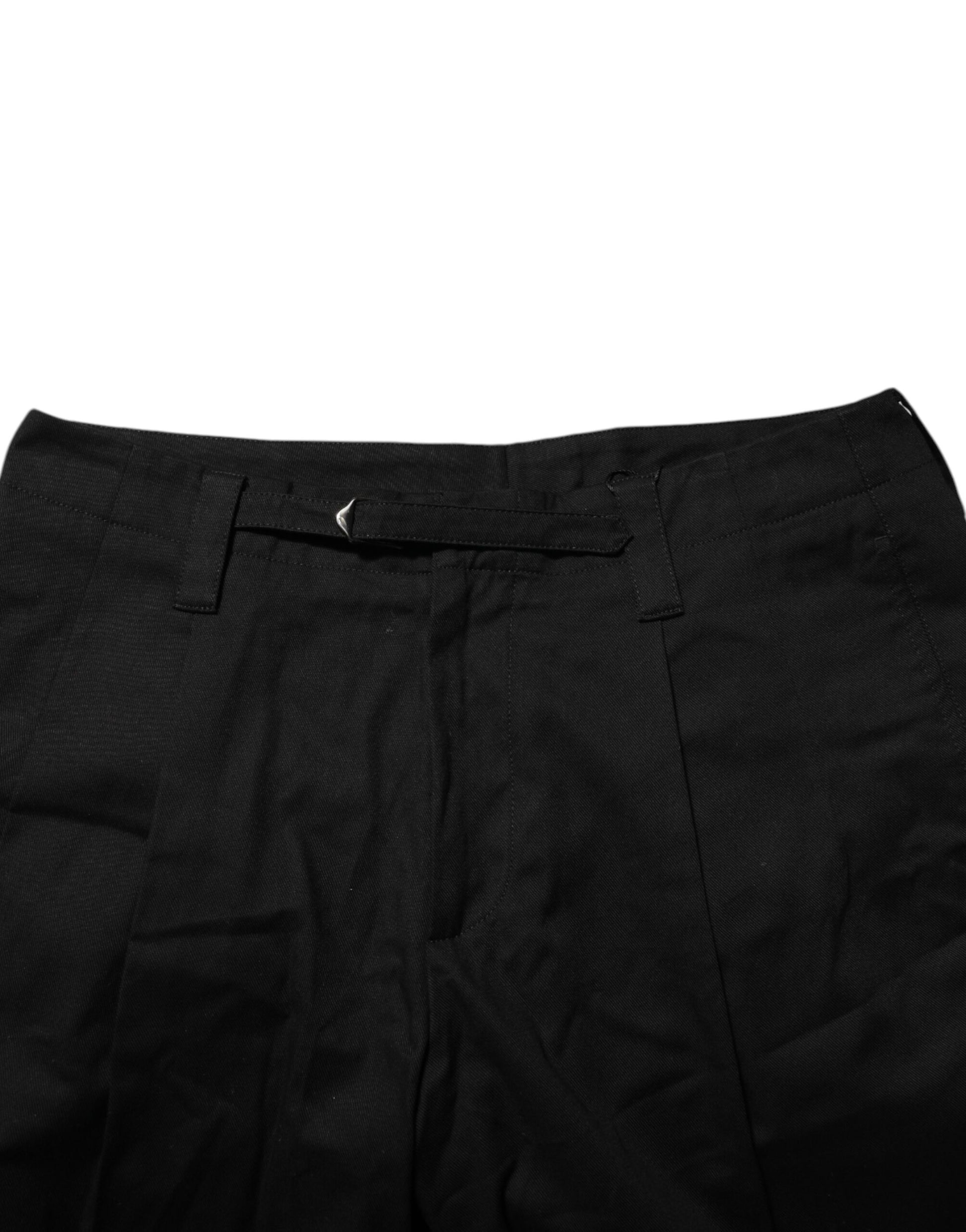 Black pants with a patterned design on the side
