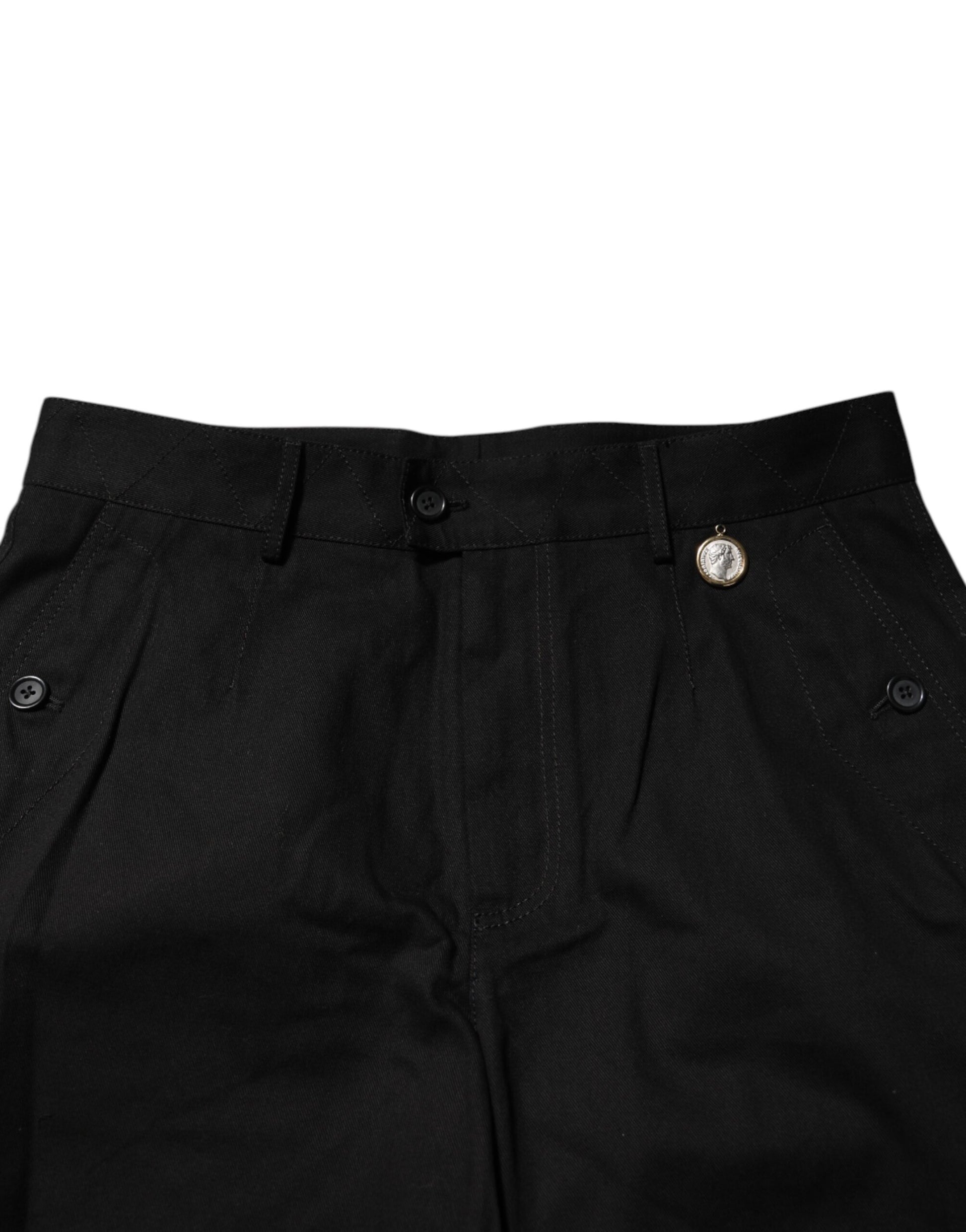 Black pants with buttons on front