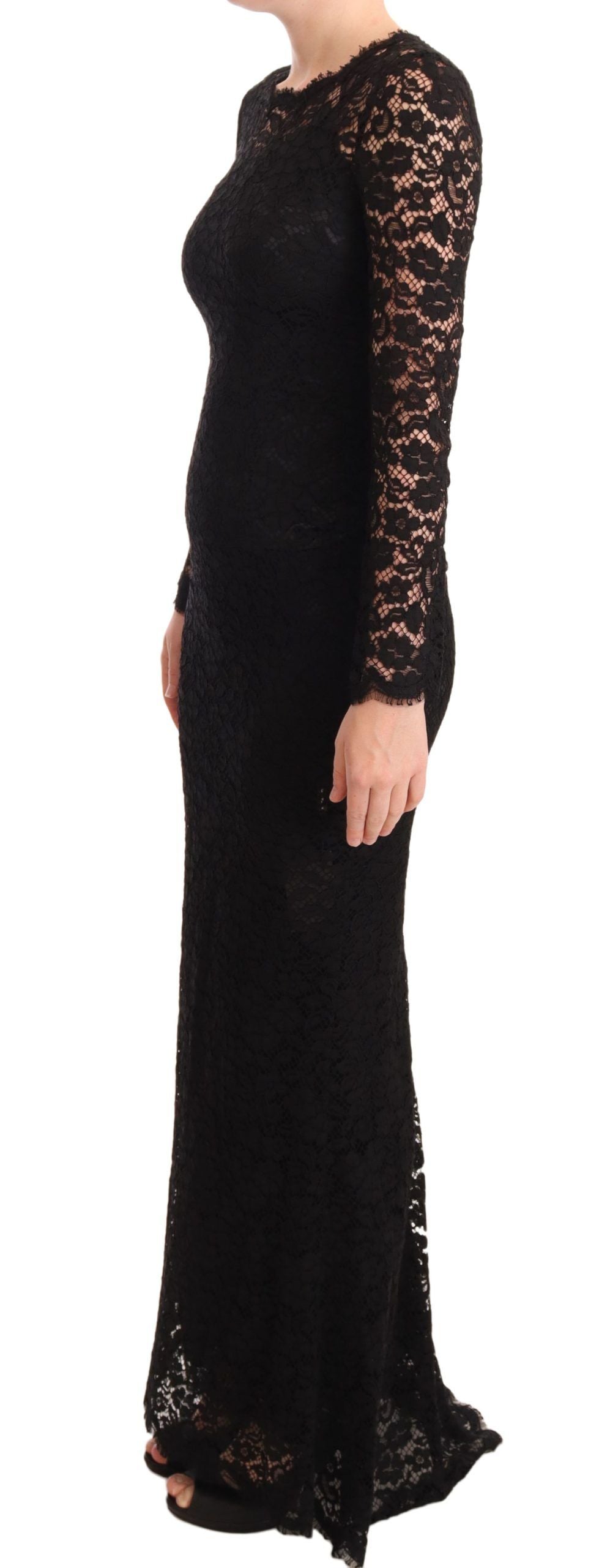 A black lace mermaid dress with long sleeves from Dolce & Gabbana
