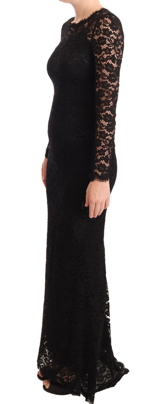 A black lace mermaid dress with long sleeves from Dolce & Gabbana