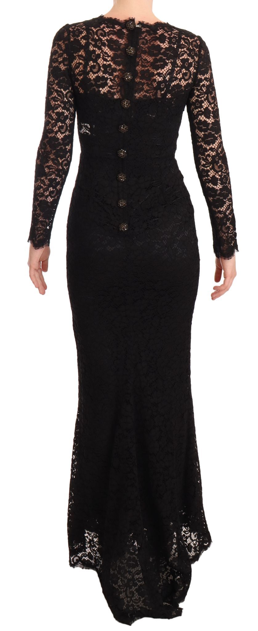 A black lace mermaid dress with long sleeves from Dolce & Gabbana