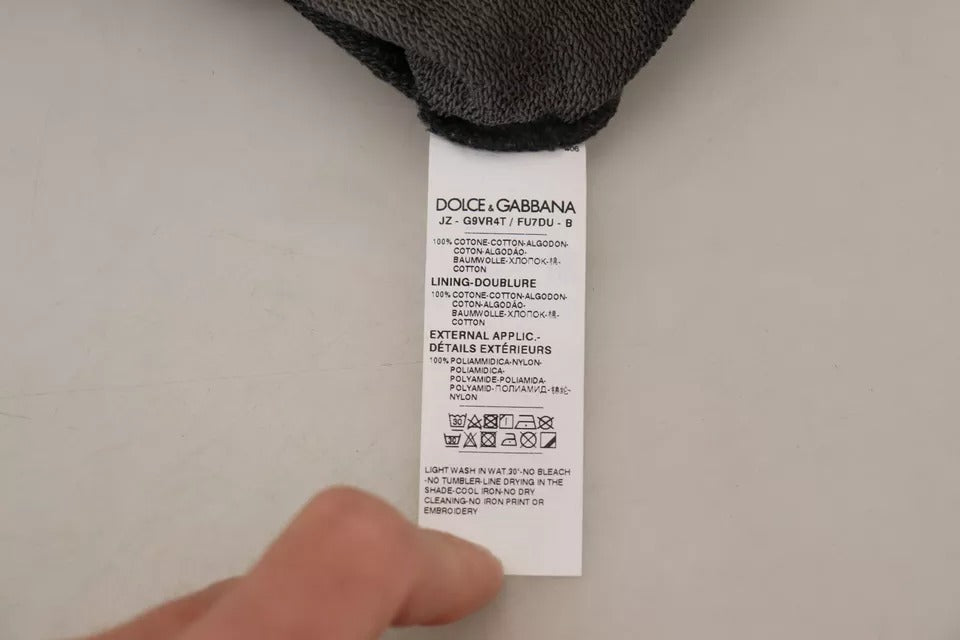 Tag on black fabric item