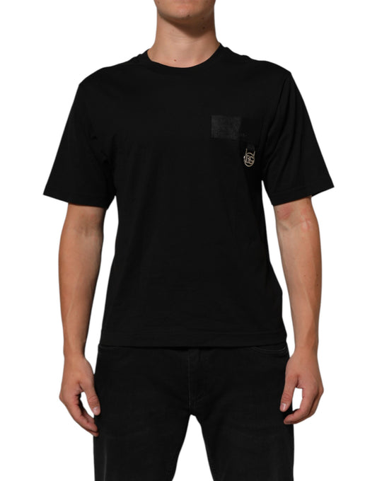 Black t-shirt with small logo on left chest