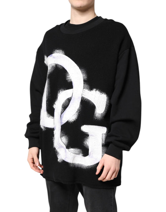 Black sweater with white letters