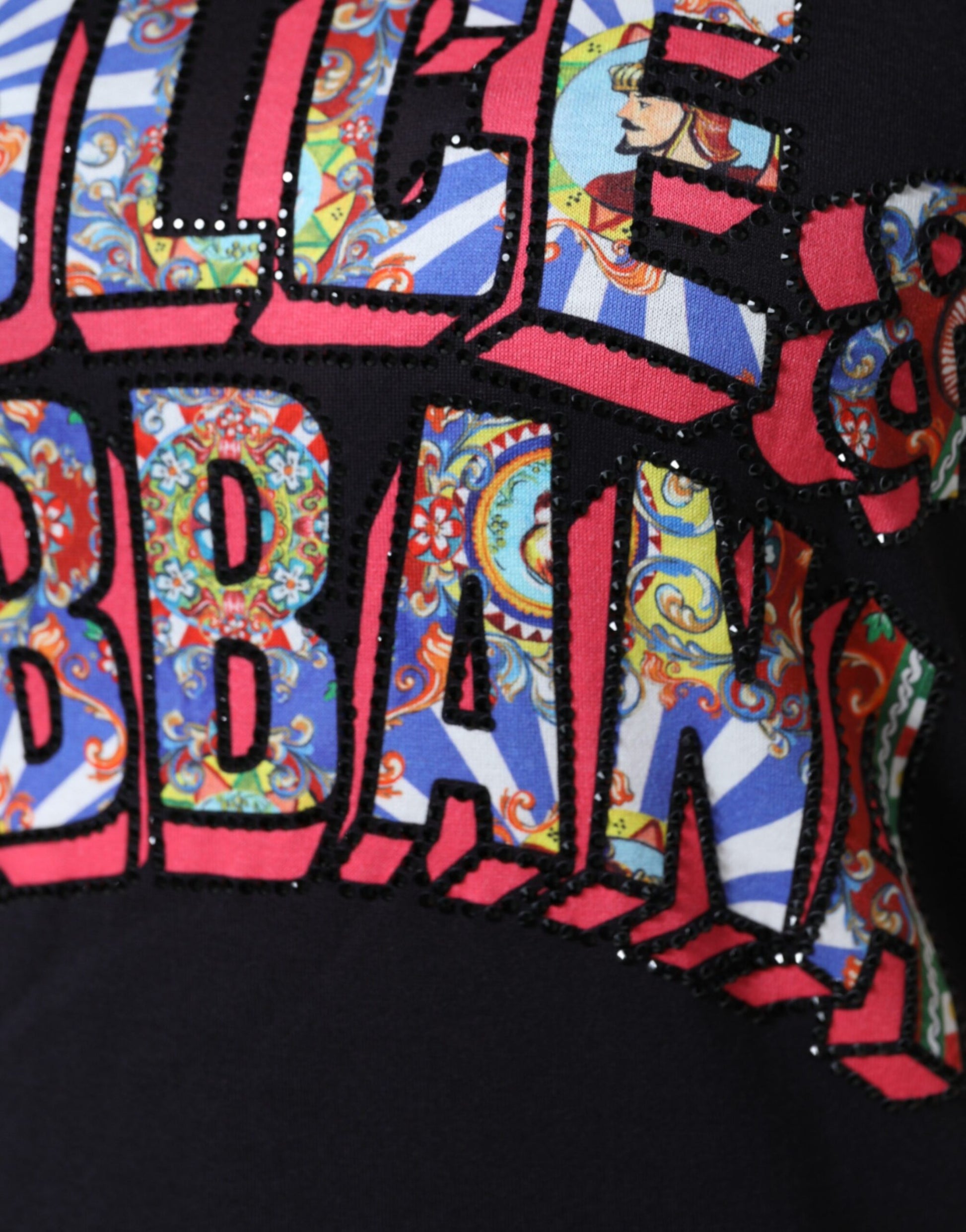 Colorful embroidered band t-shirt