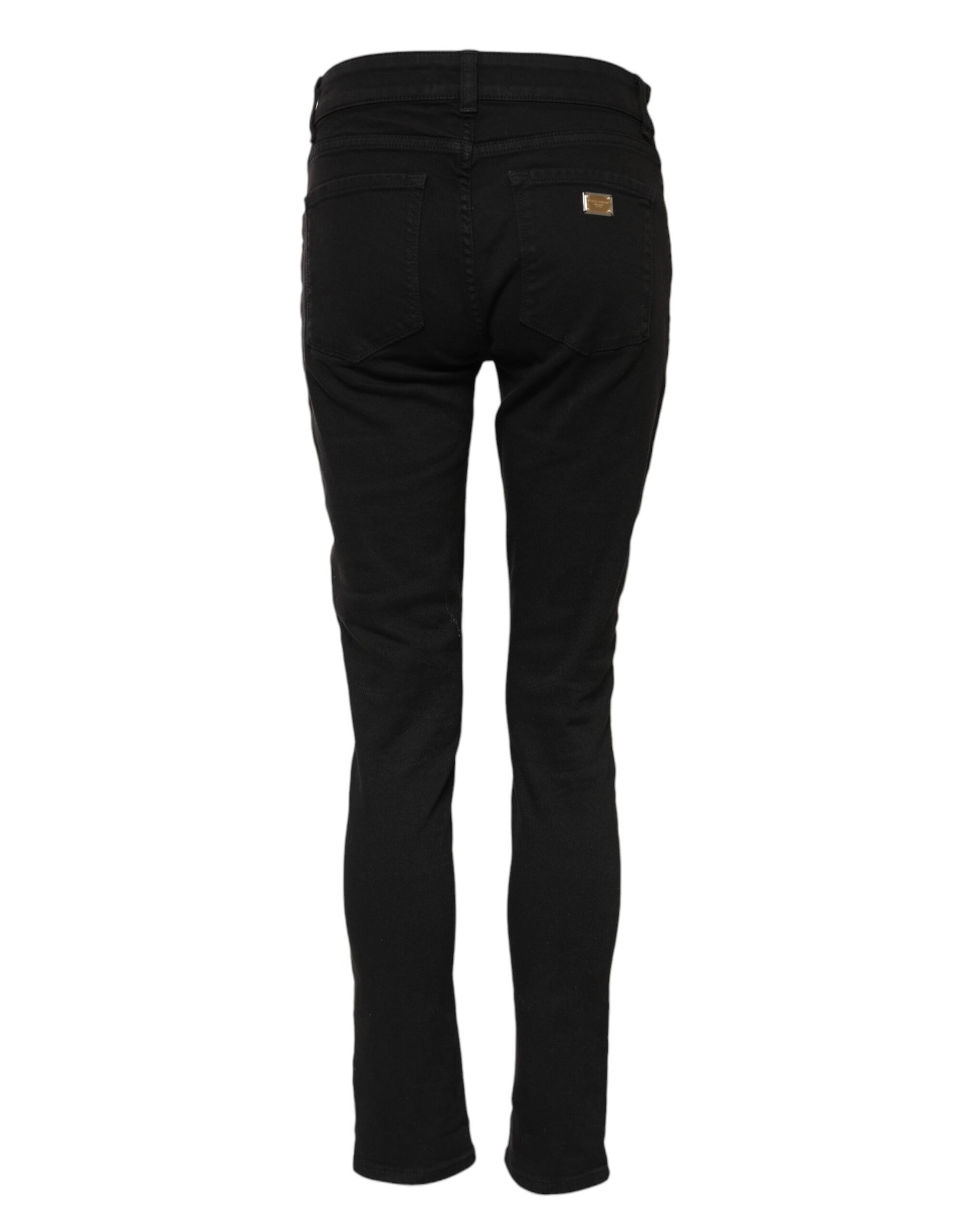 Pair of black jeans with a zipper fly