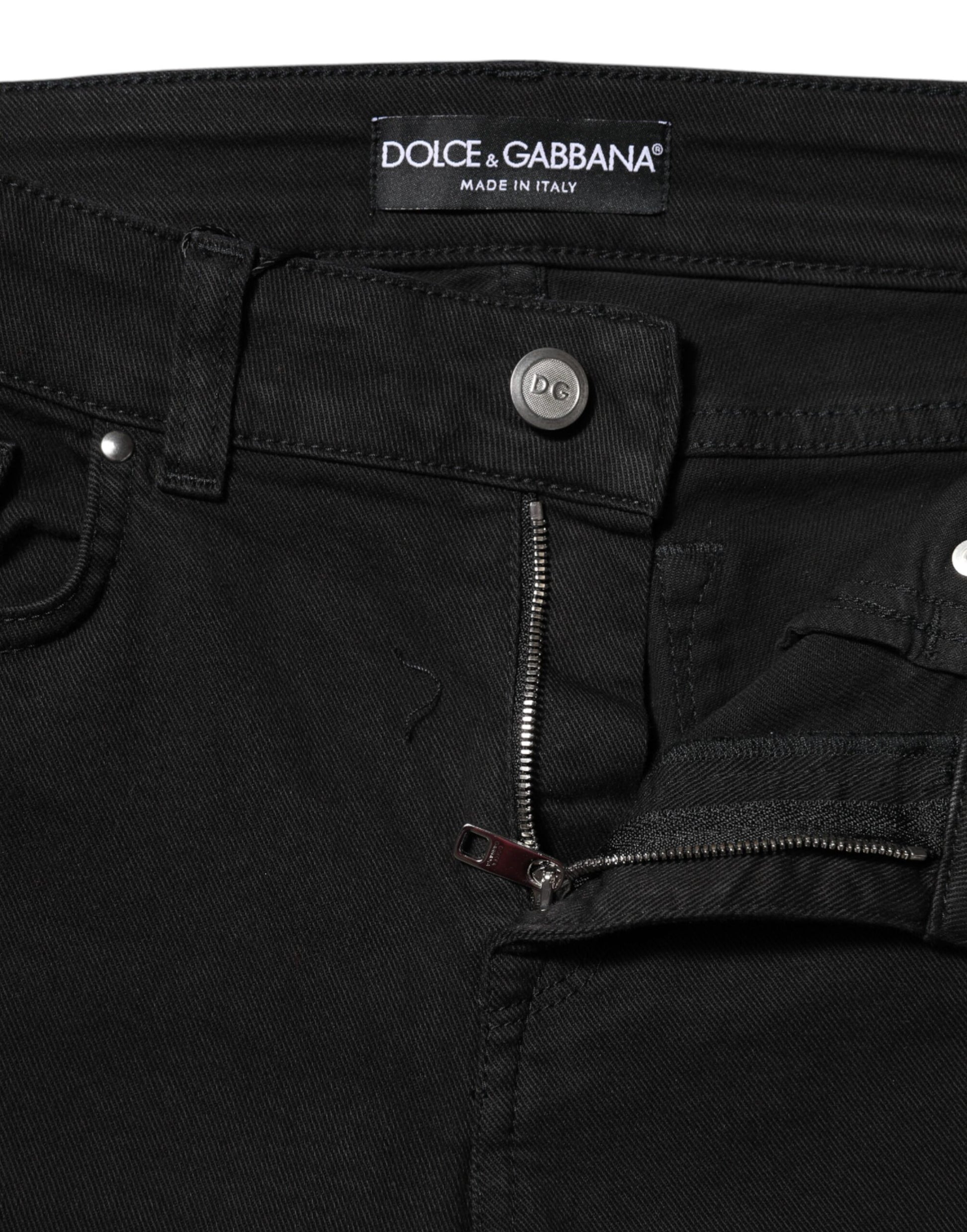 Pair of black jeans with zippered side pockets