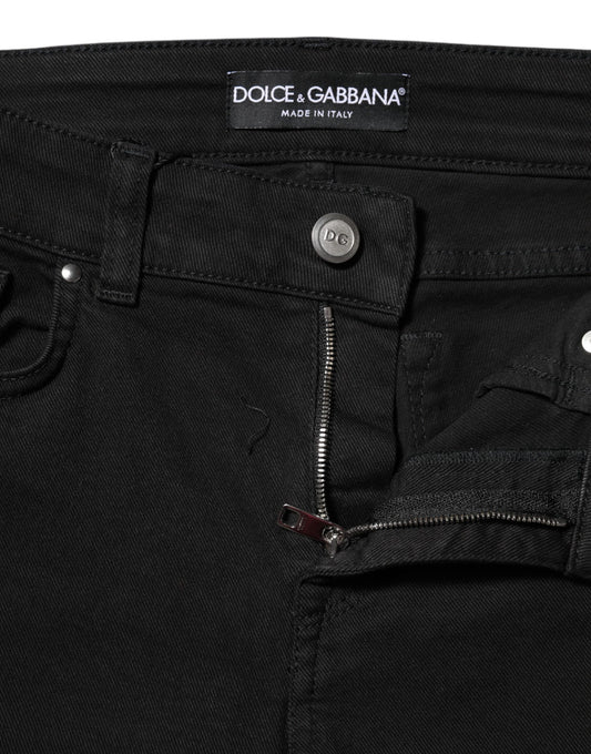 Pair of black jeans with zippered side pockets